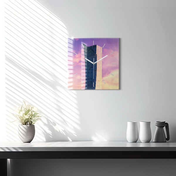 Square wall clock Skyscraper in Warsaw