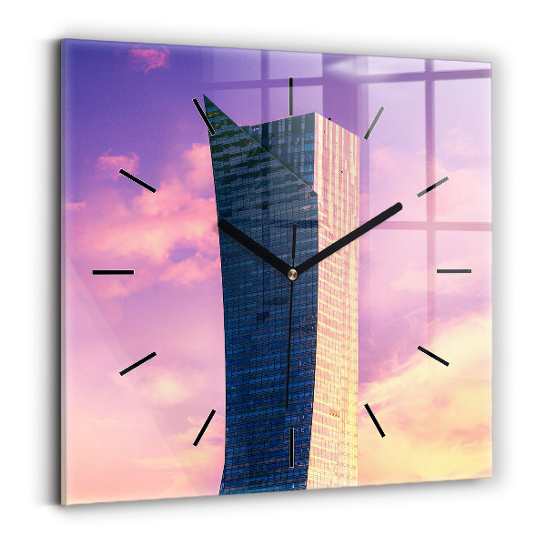 Square wall clock Skyscraper in Warsaw
