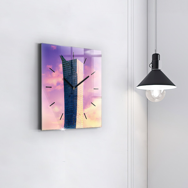 Square wall clock Skyscraper in Warsaw