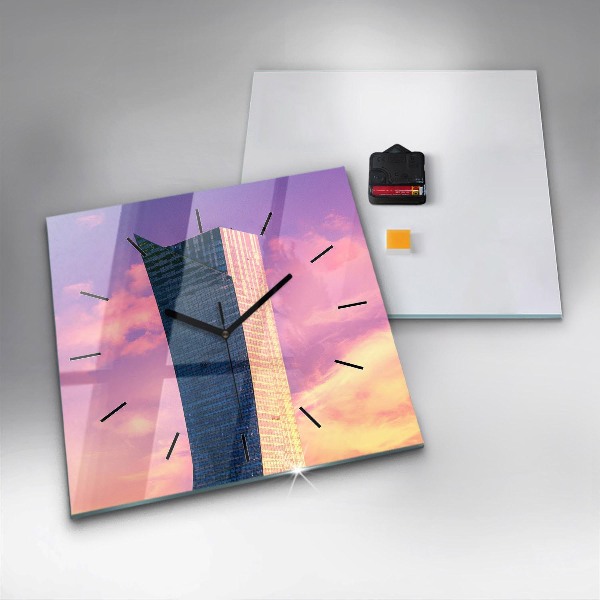 Square wall clock Skyscraper in Warsaw