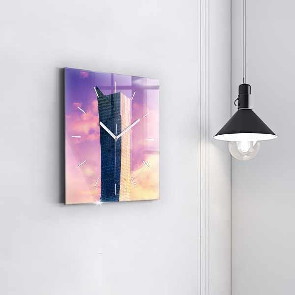 Square wall clock Skyscraper in Warsaw