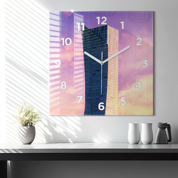 Square wall clock Skyscraper in Warsaw