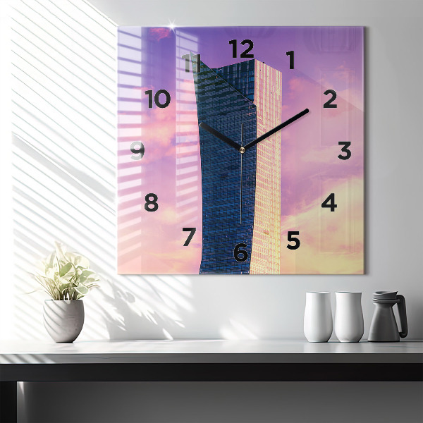 Square wall clock Skyscraper in Warsaw