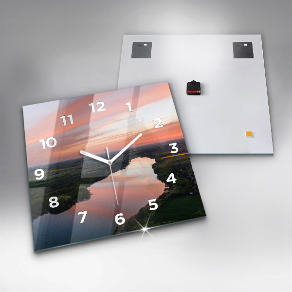 Square wall clock Lake view