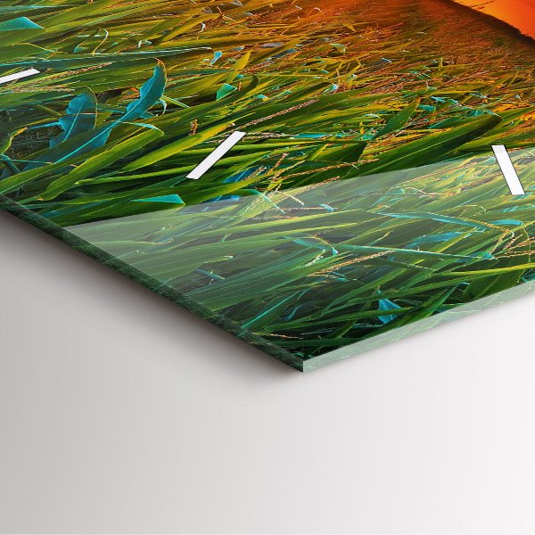 Square wall clock Sunflowers in the meadow