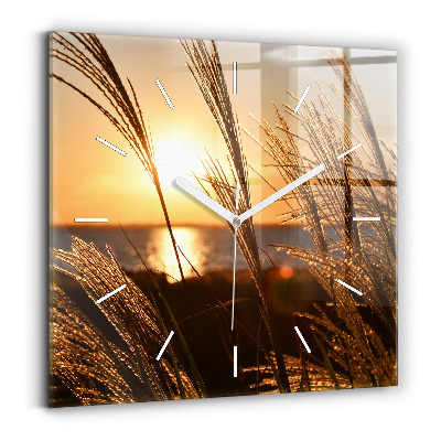Square wall clock Wheat in the golden sun