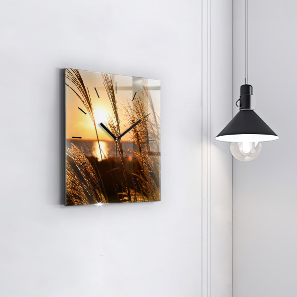 Square wall clock Wheat in the golden sun