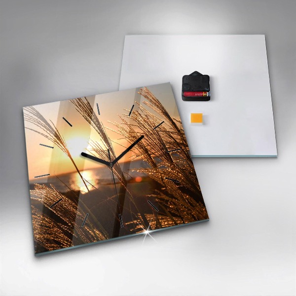 Square wall clock Wheat in the golden sun