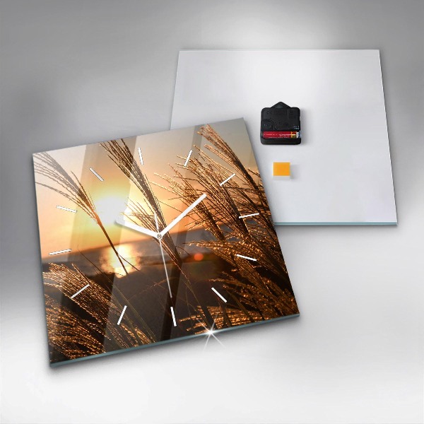 Square wall clock Wheat in the golden sun