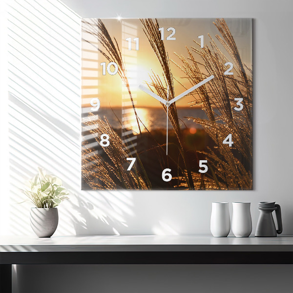 Square wall clock Wheat in the golden sun