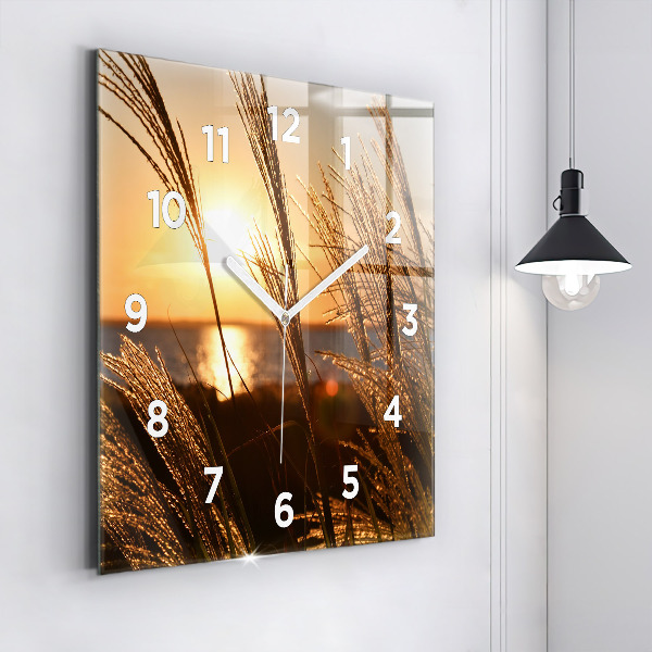 Square wall clock Wheat in the golden sun