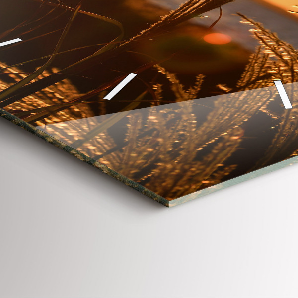 Square wall clock Wheat in the golden sun