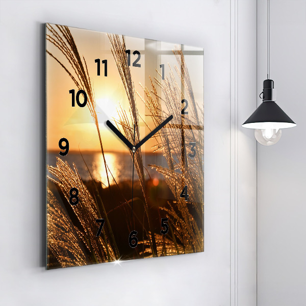 Square wall clock Wheat in the golden sun