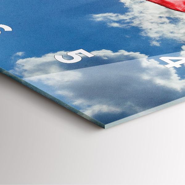 Square wall clock The Polish flag against the sky