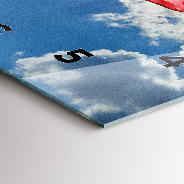 Square wall clock The Polish flag against the sky