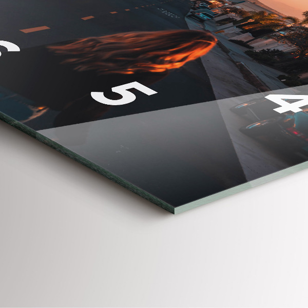 Square wall clock Woman on the road