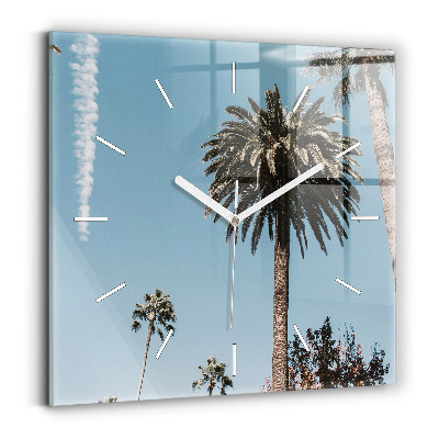 Square wall clock Palm trees in Los Angeles