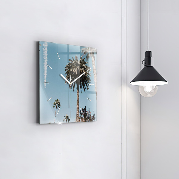 Square wall clock Palm trees in Los Angeles