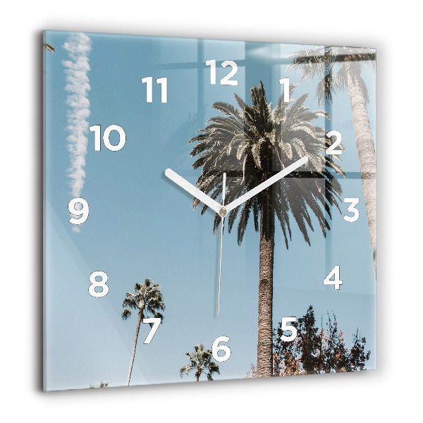 Square wall clock Palm trees in Los Angeles