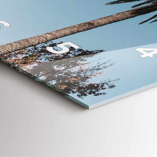 Square wall clock Palm trees in Los Angeles