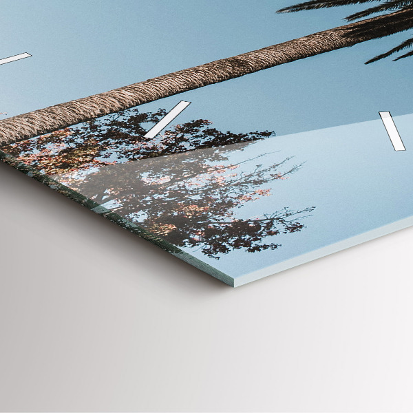 Square wall clock Palm trees in Los Angeles