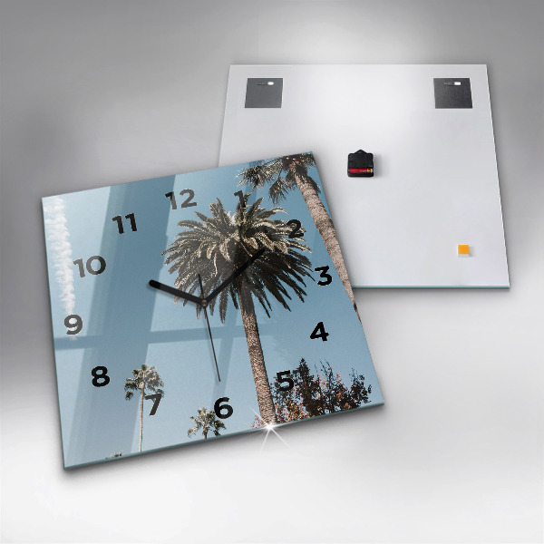 Square wall clock Palm trees in Los Angeles