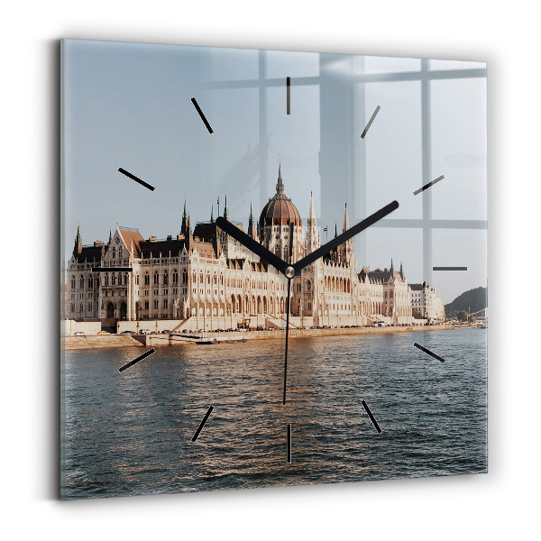 Square wall clock Parliament in Budapest