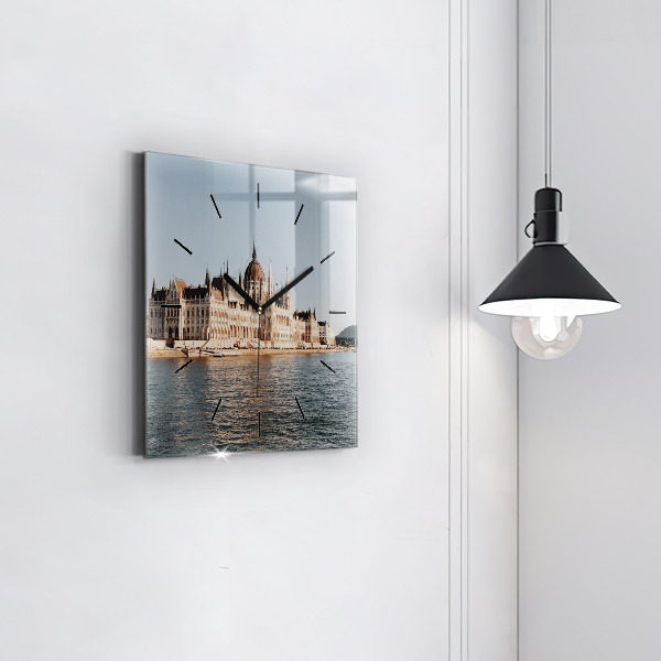 Square wall clock Parliament in Budapest