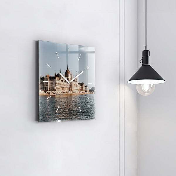 Square wall clock Parliament in Budapest