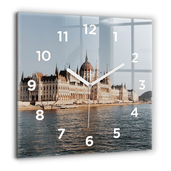 Square wall clock Parliament in Budapest