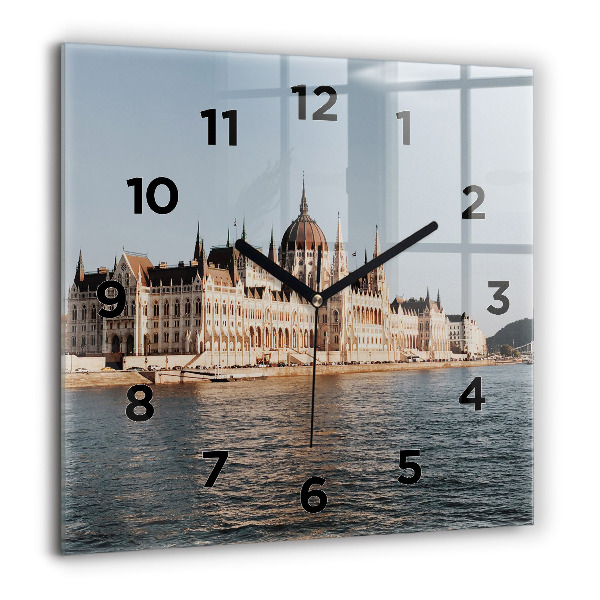 Square wall clock Parliament in Budapest