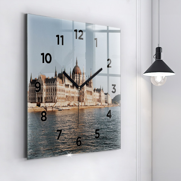 Square wall clock Parliament in Budapest