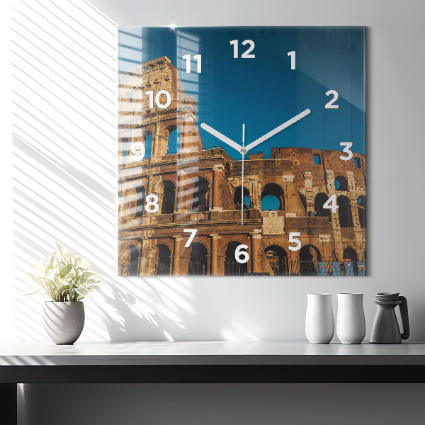 Square wall clock The Colosseum in Italy