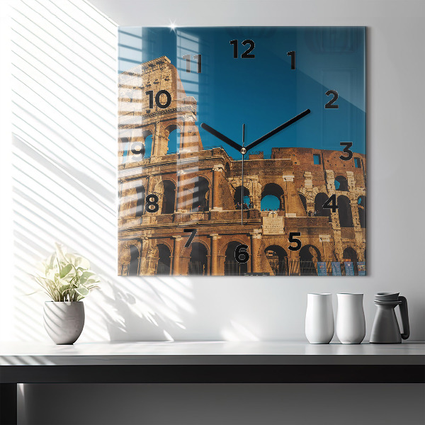 Square wall clock The Colosseum in Italy