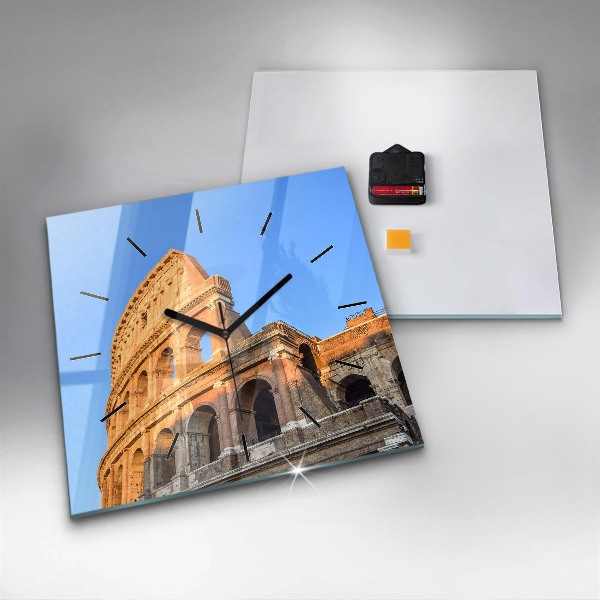 Square wall clock Colosseum in Rome