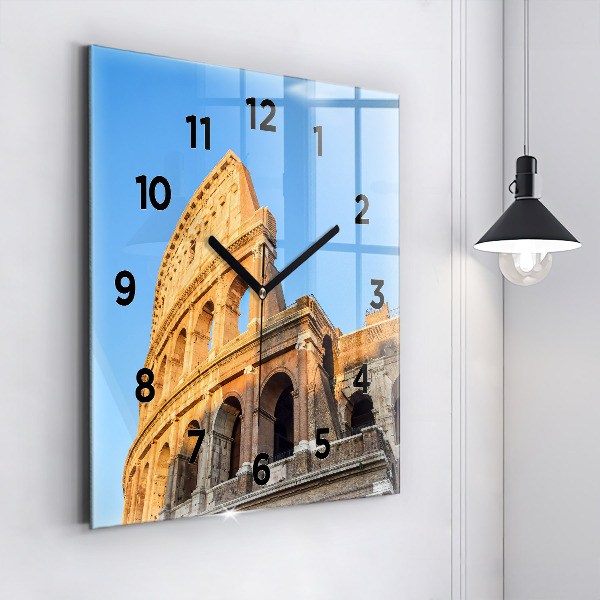 Square wall clock Colosseum in Rome