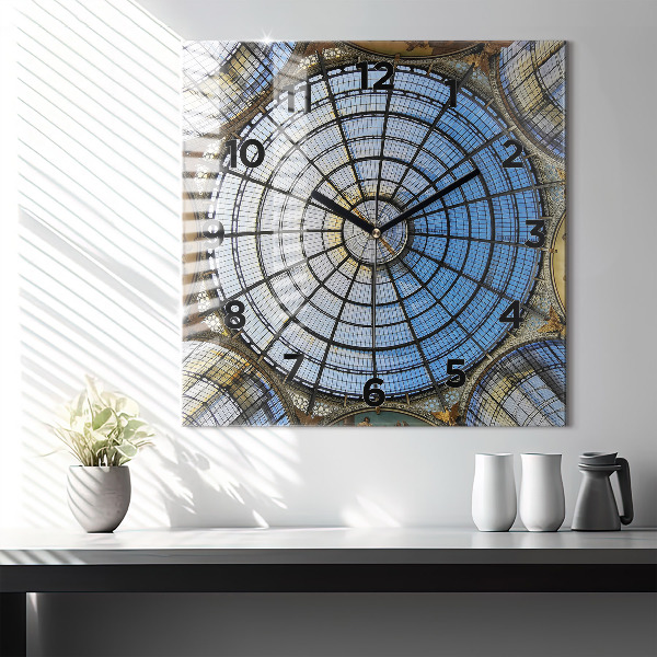 Square wall clock Shopping mall in Milan