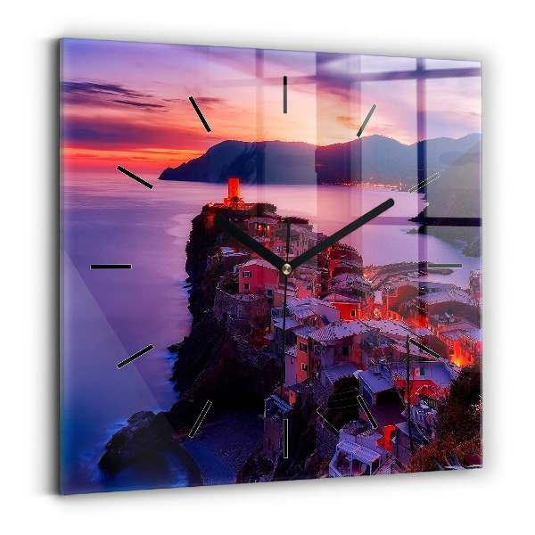 Square wall clock Houses near the Lake