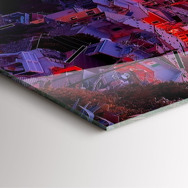 Square wall clock Houses near the Lake