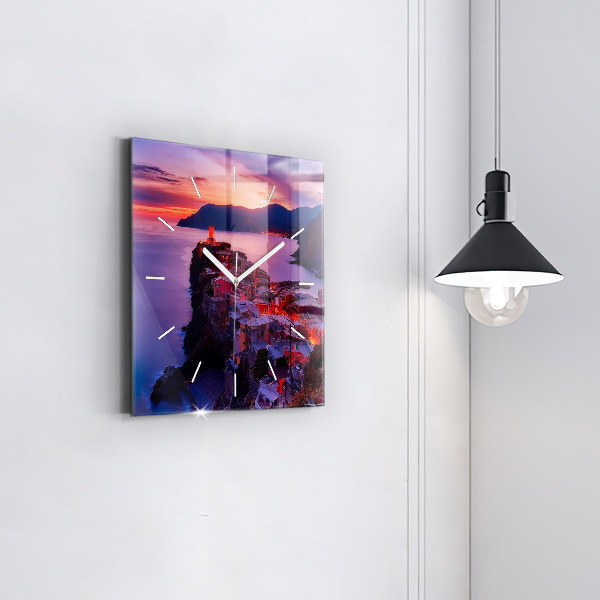 Square wall clock Houses near the Lake