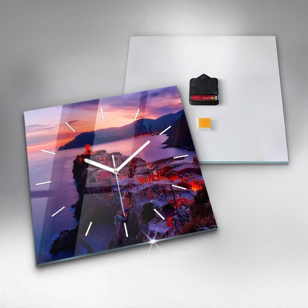 Square wall clock Houses near the Lake