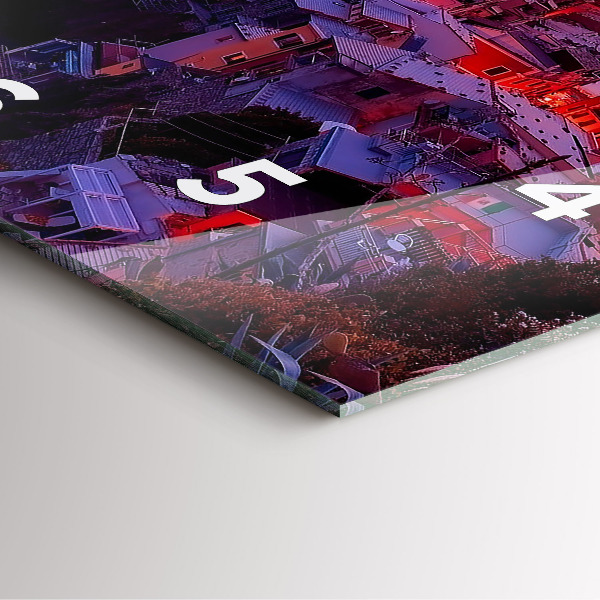 Square wall clock Houses near the Lake