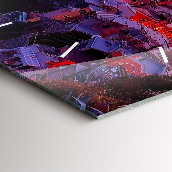 Square wall clock Houses near the Lake