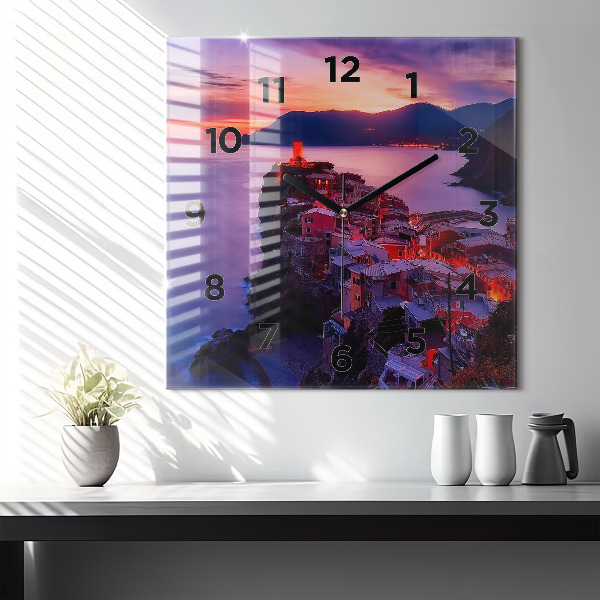 Square wall clock Houses near the Lake