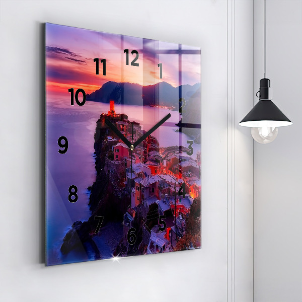 Square wall clock Houses near the Lake