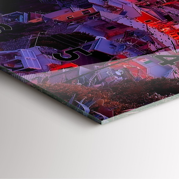 Square wall clock Houses near the Lake