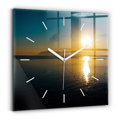 Square wall clock Sunrise landscape