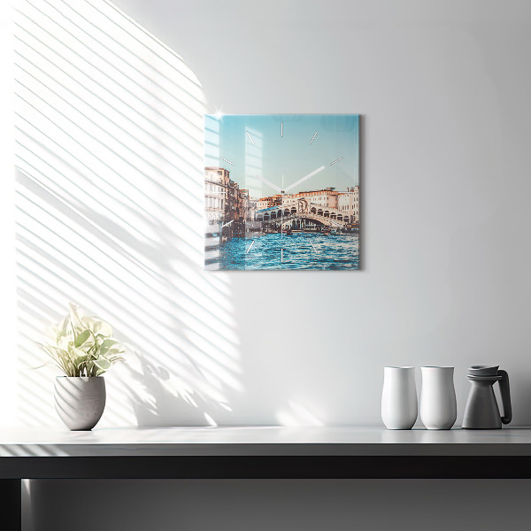 Square wall clock Rialto Bridge in Venice