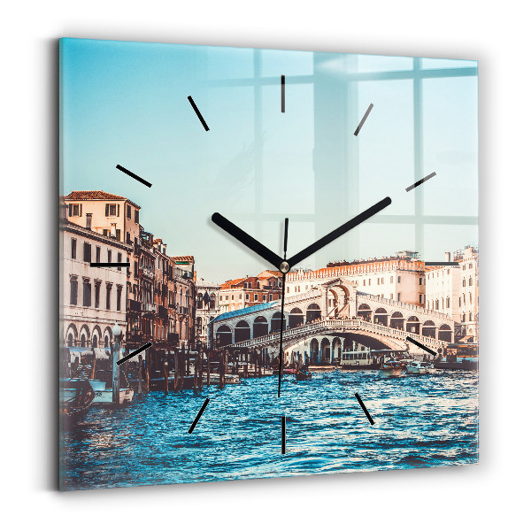 Square wall clock Rialto Bridge in Venice