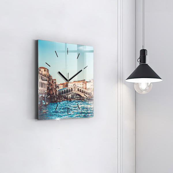 Square wall clock Rialto Bridge in Venice